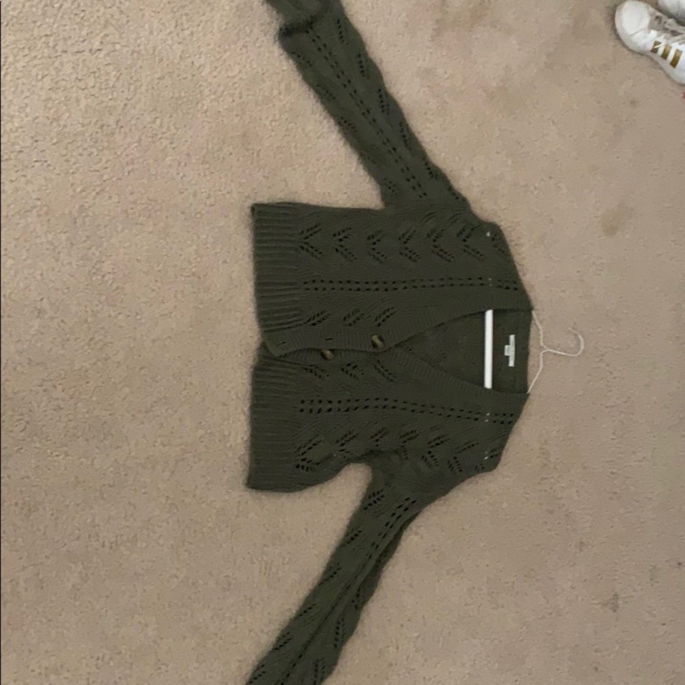 Olive Green Button Down Cardigan